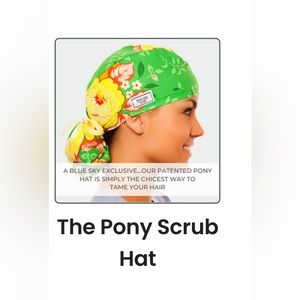 Blue Sky Ponytail Scrub Hat